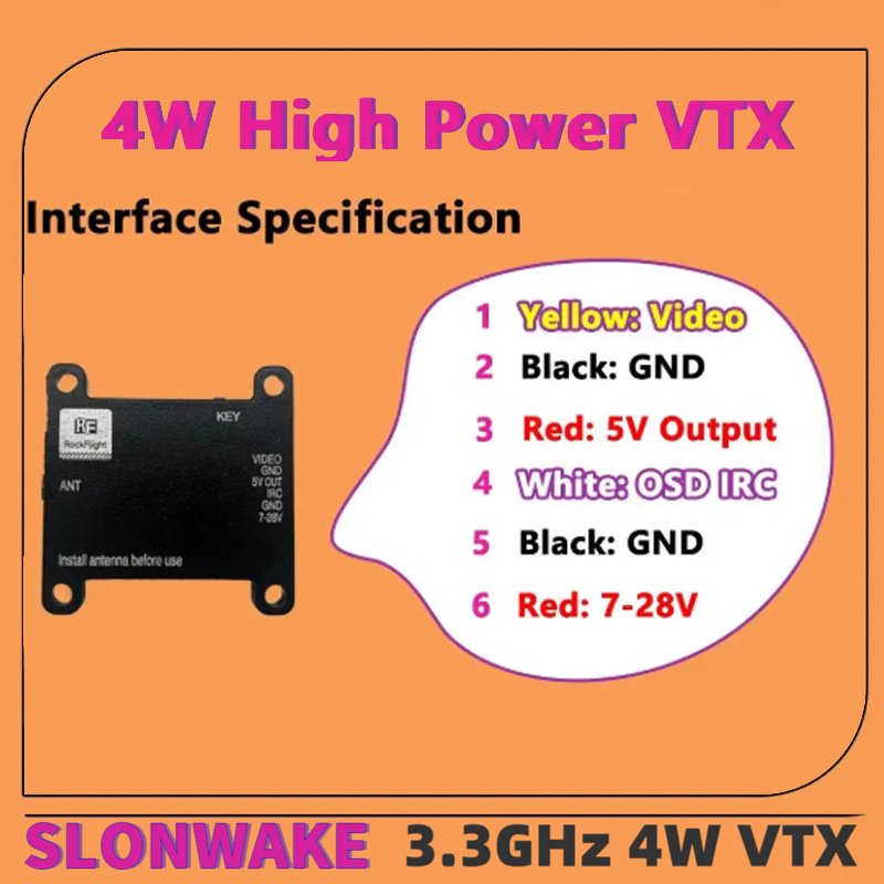 SLONWAKE FPV 3.3G 16CH 4000mW  - مراجعة Fpv Drone Vtx وسعره