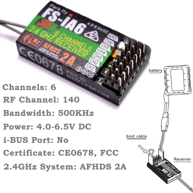 Flysky FS-IA6 Receiver 6CH Dua - مراجعة Fpv Drone Battery وسعره