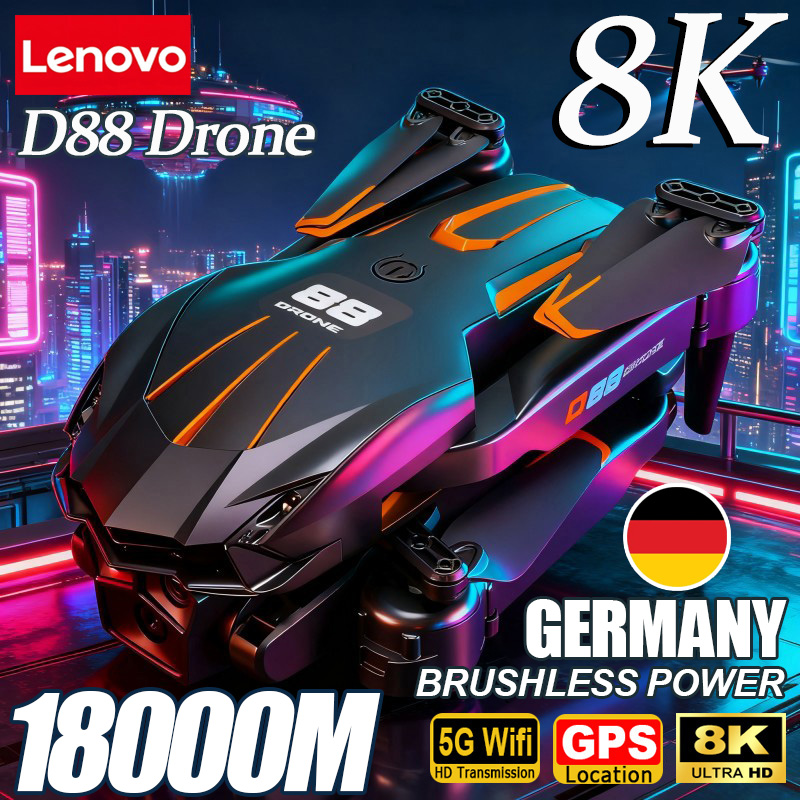 Lenovo D88 Drone 8K Aerial HD  - مراجعة Fpv Drone Charger وسعره