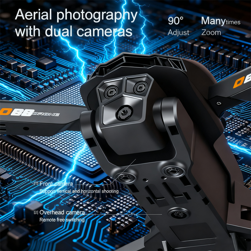 Lenovo D88 Drone 8K Aerial HD  - مراجعة Fpv Drone Charger وسعره