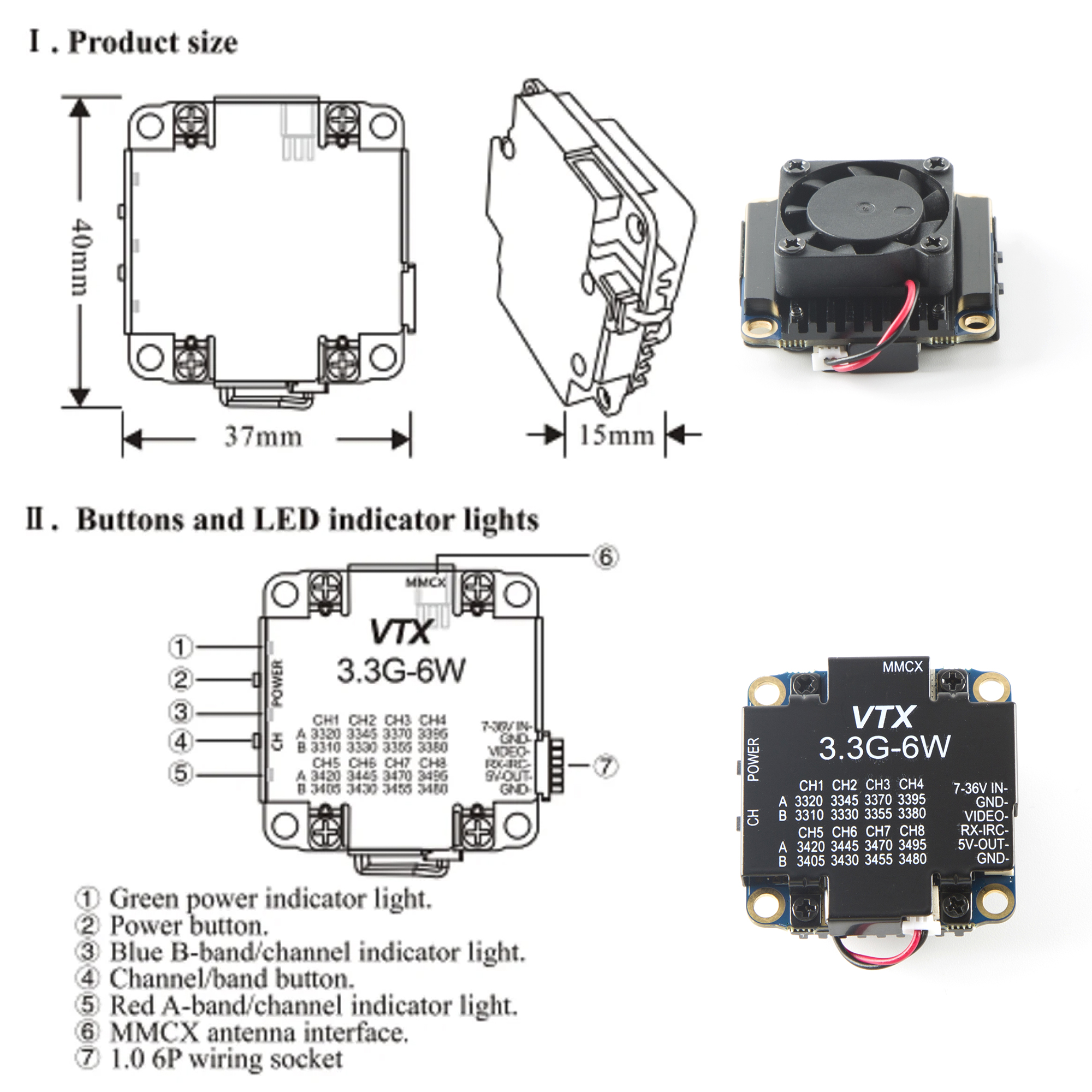 FPV Video Transmitter 3.3G 6W  - مراجعة Fpv Drone Vtx وسعره